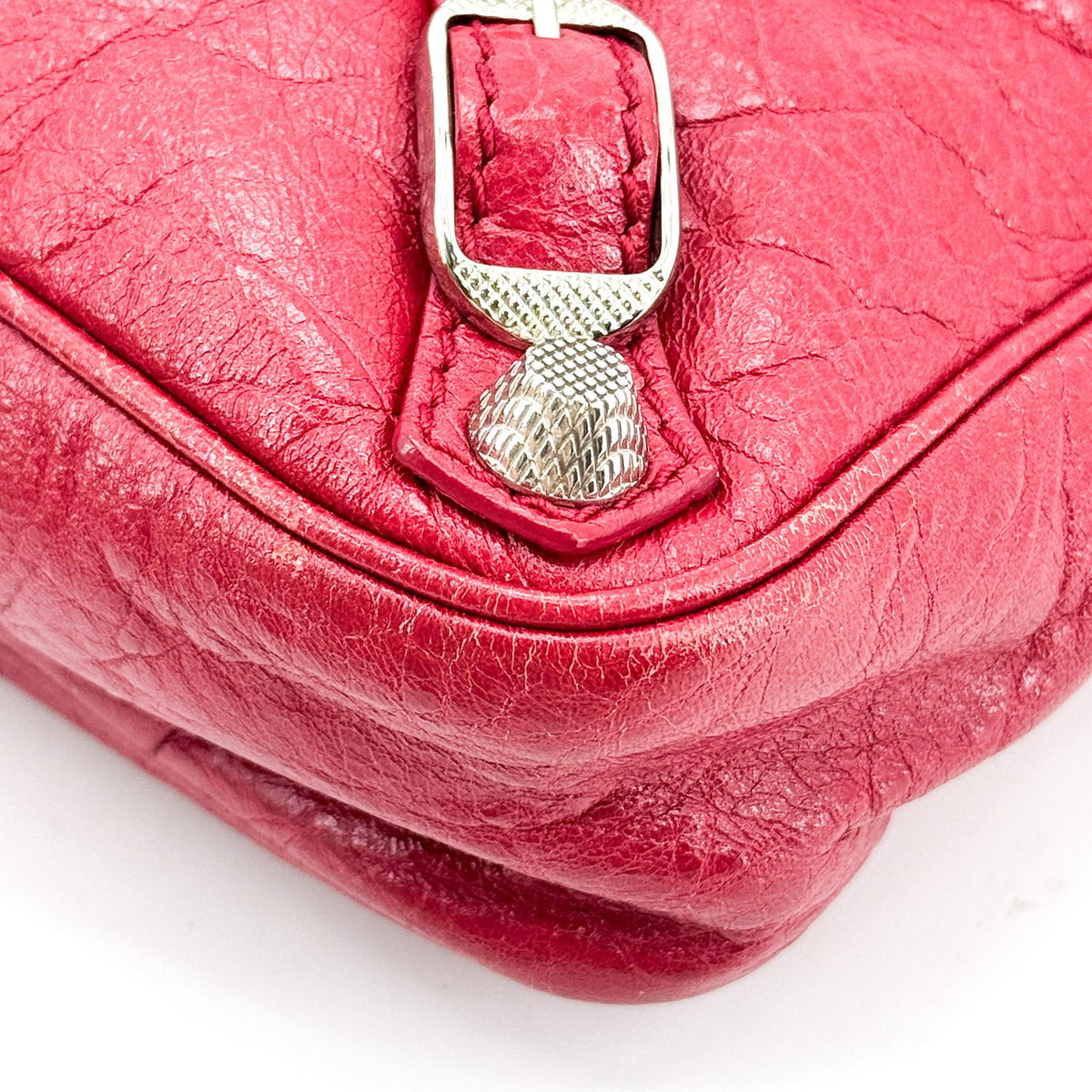 Balenciaga Le Kagol Mini Crossbody Bag Red Silver