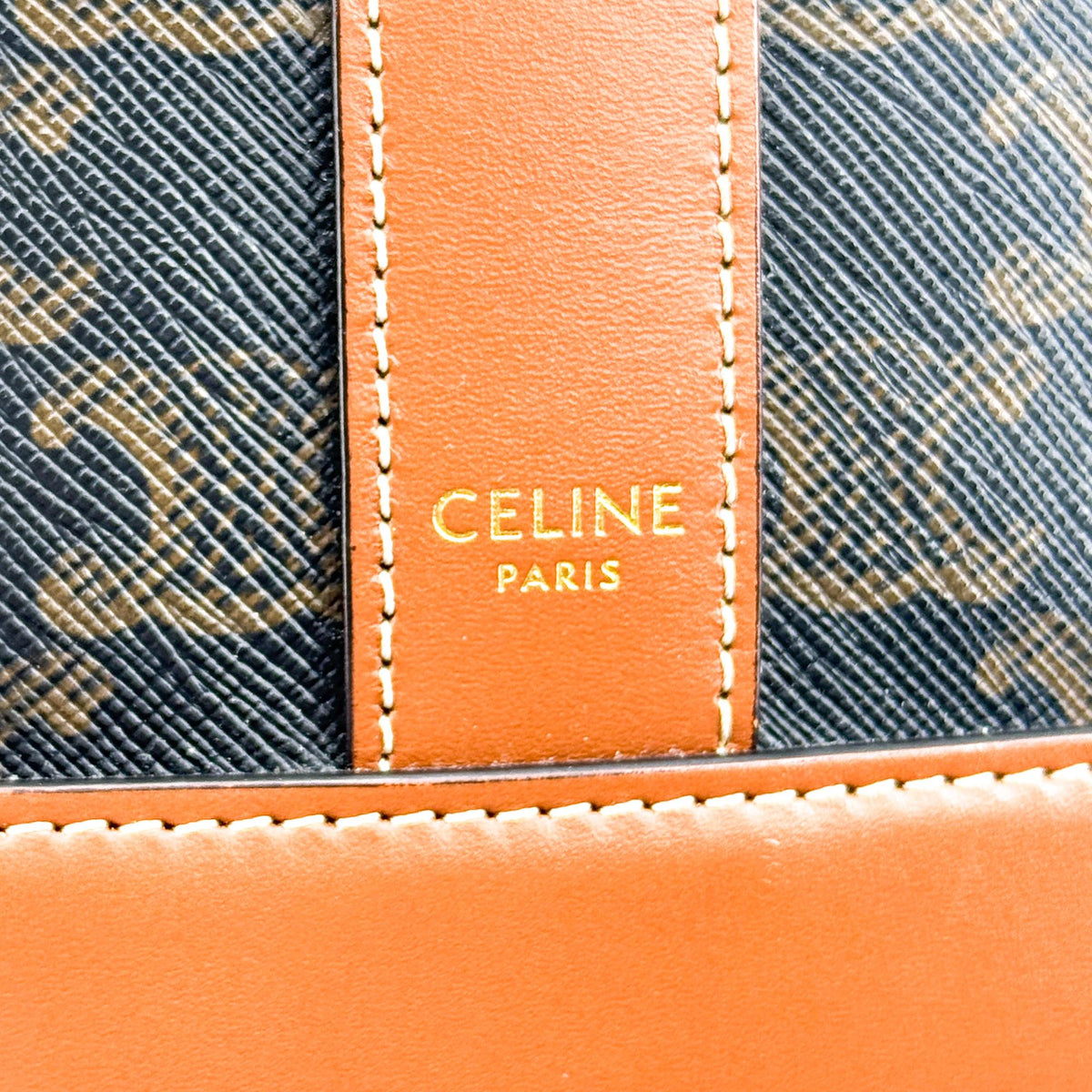 Celine Small Bucket Bag Triomphe Canvas Tan
