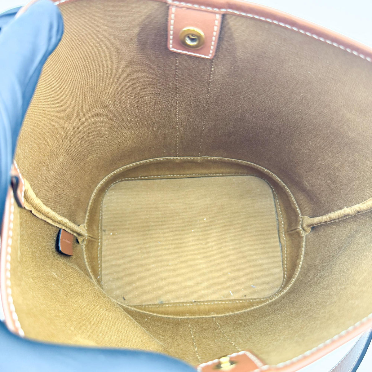 Celine Small Bucket Bag Triomphe Canvas Tan