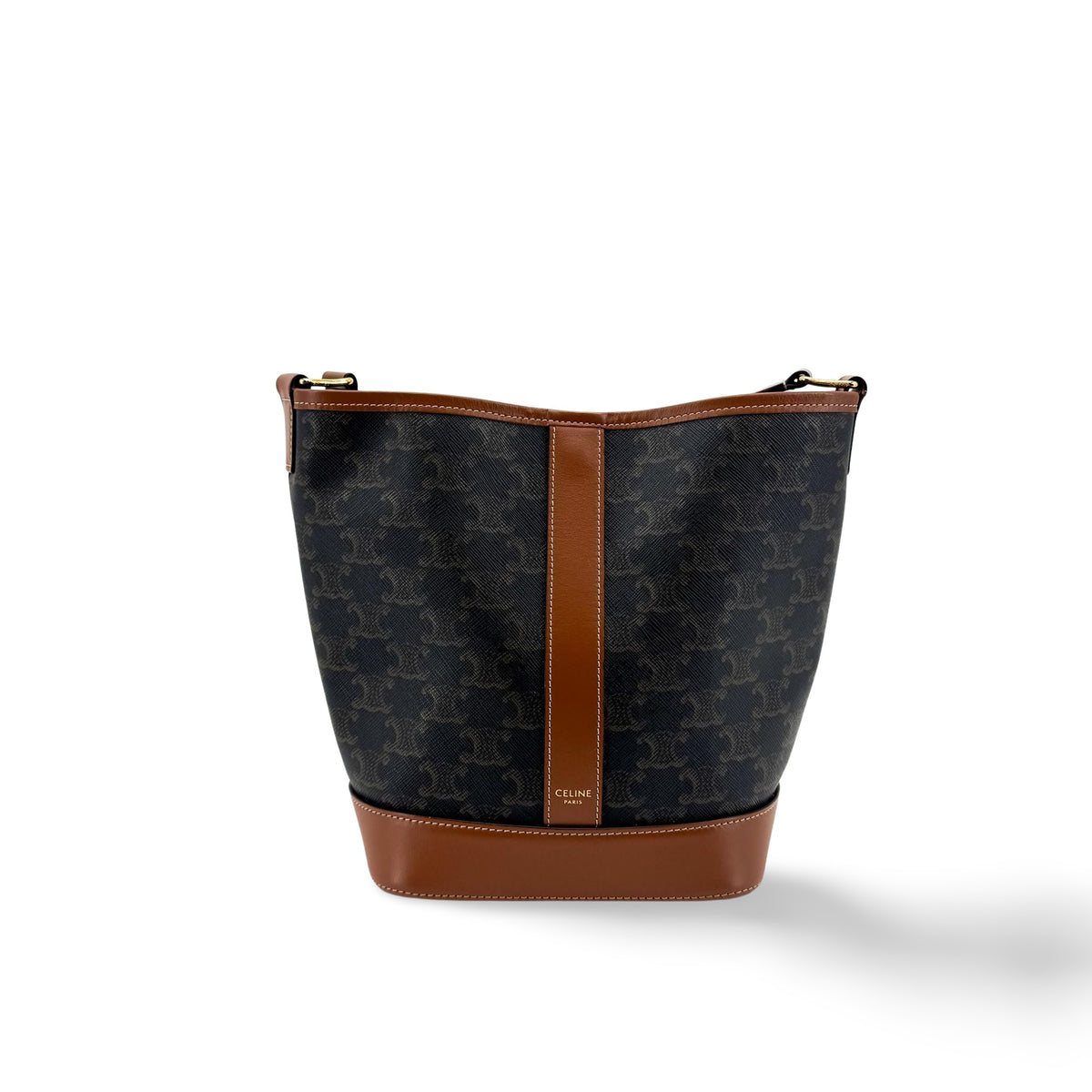 Celine Small Bucket Bag Triomphe Canvas Tan