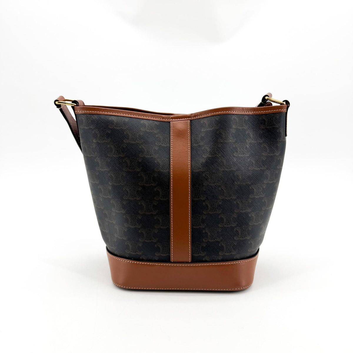 Celine Small Bucket Bag Triomphe Canvas Tan