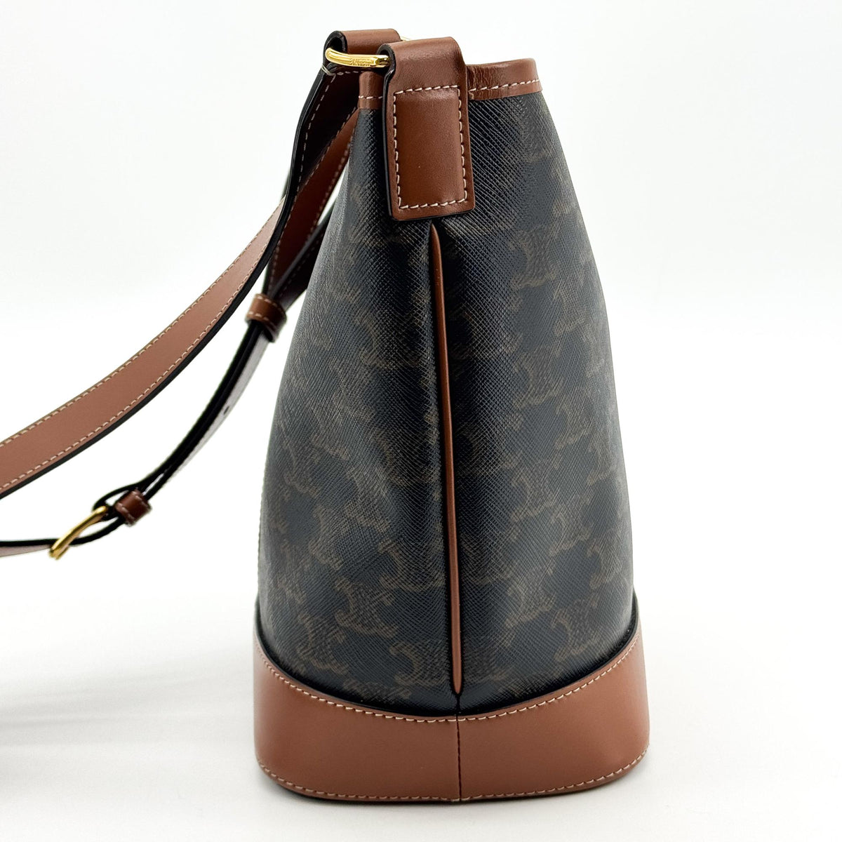 Celine Small Bucket Bag Triomphe Canvas Tan