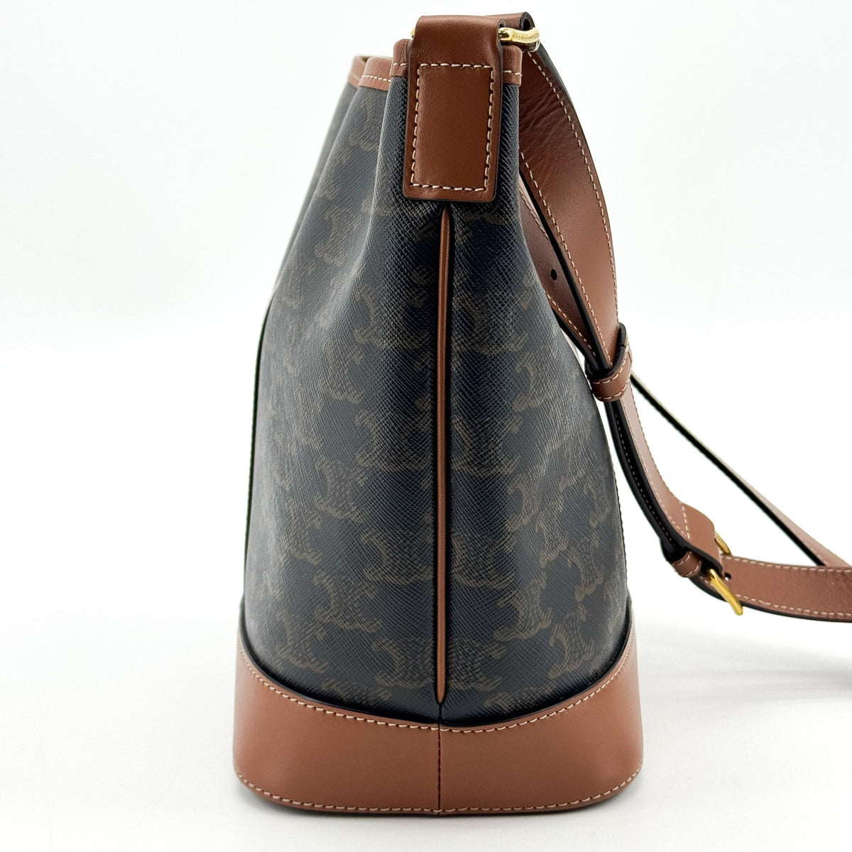 Celine Small Bucket Bag Triomphe Canvas Tan
