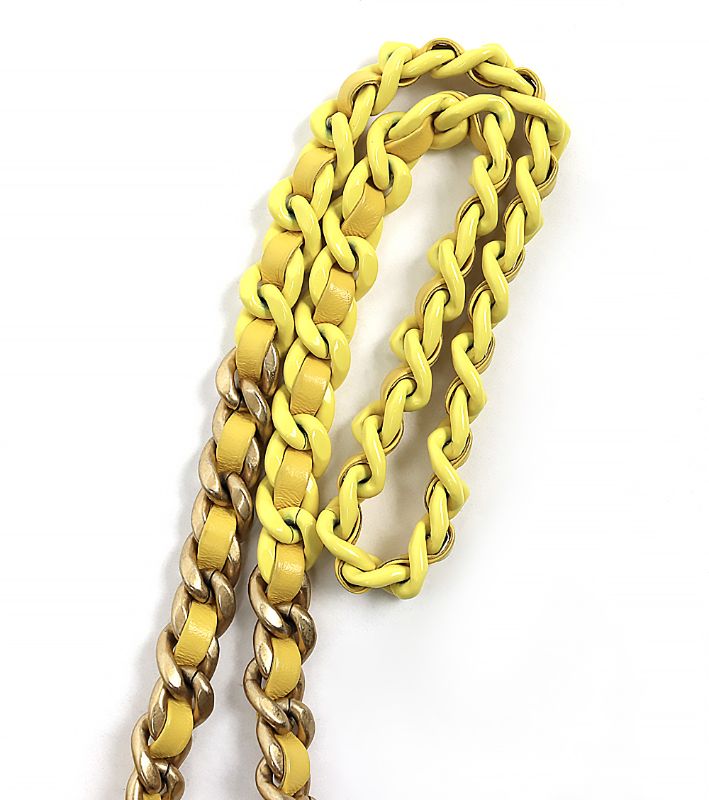 Chanel Yellow Lambskin Petite Sac Shoulder Bag