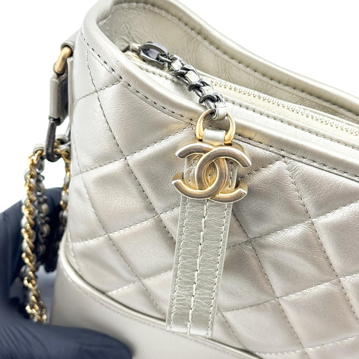 Chanel Gabrielle Small Hobo Bag Metallic Gold