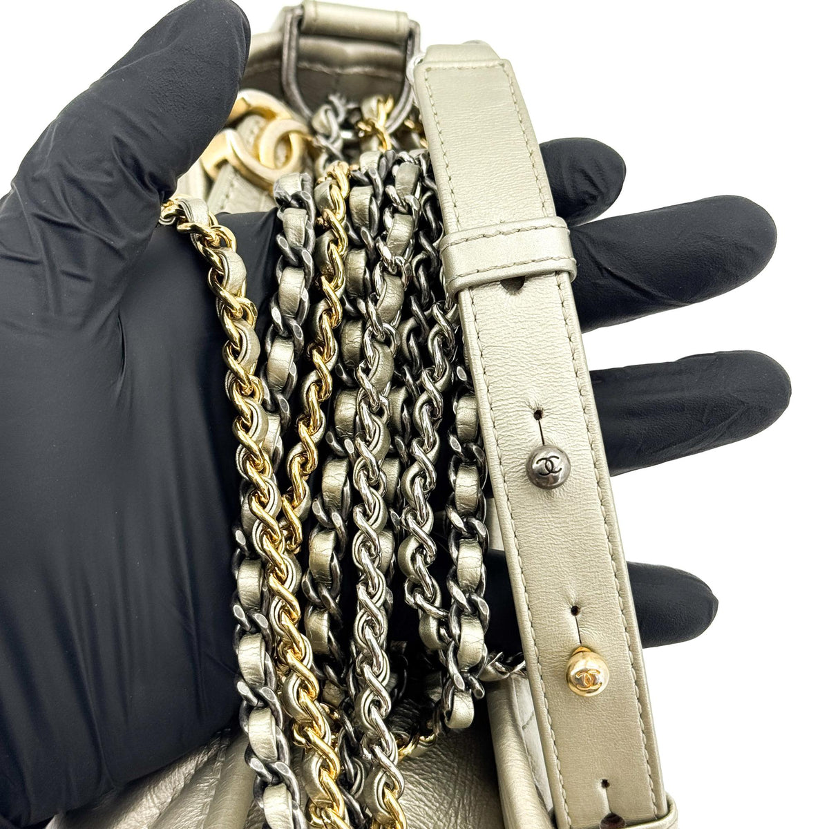 Chanel Gabrielle Small Hobo Bag Metallic Gold