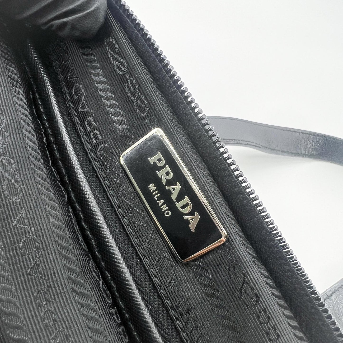 Prada Tessuto Nylon Saffiano Briefcase Black