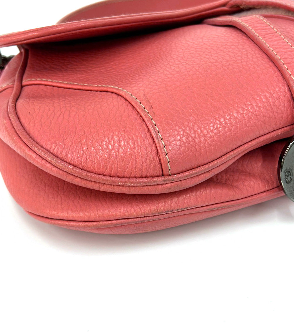 Dior Pink Leather Saddle Shoulder Bag