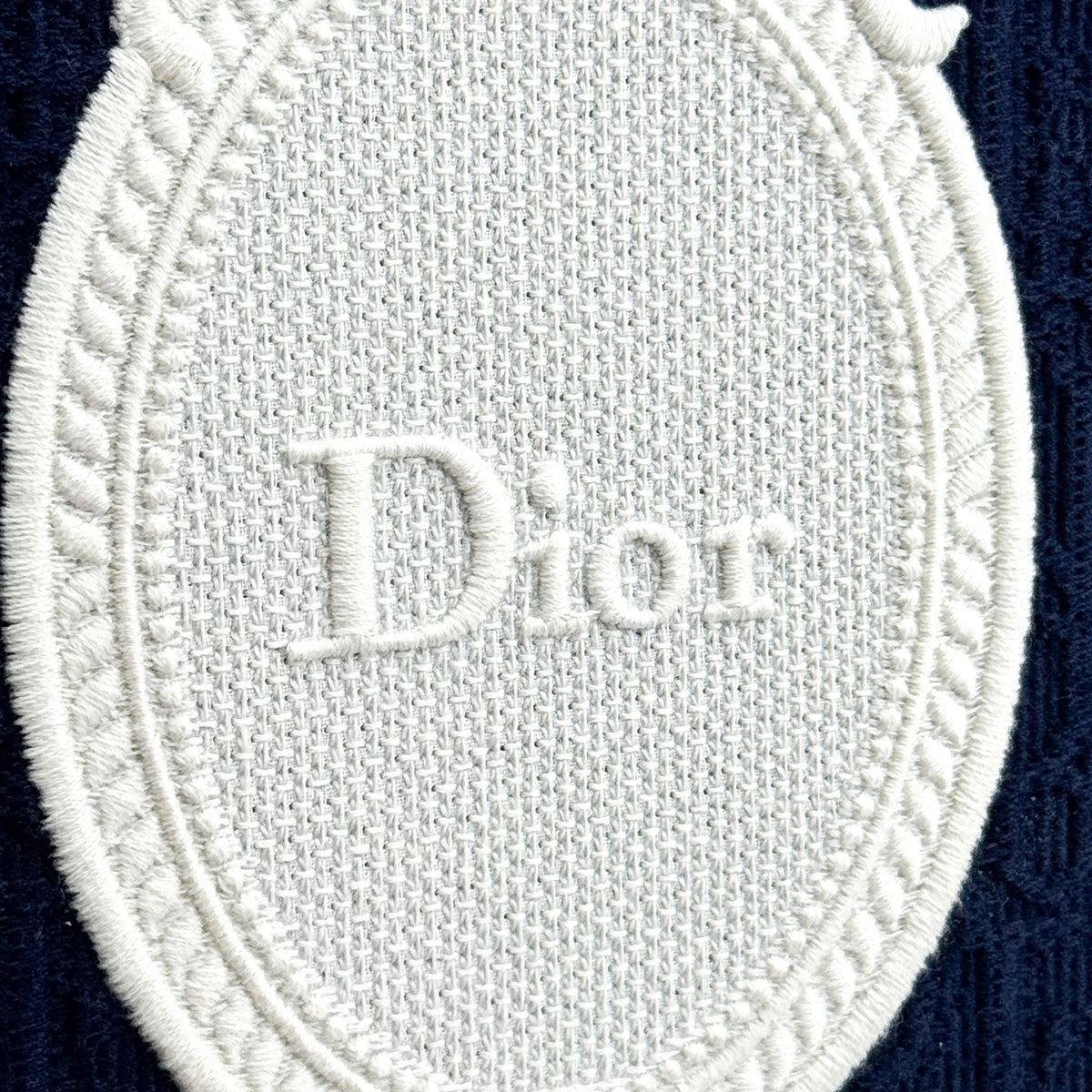 Dior Medallion Lace Embroidery Small Book Tote Bag Navy