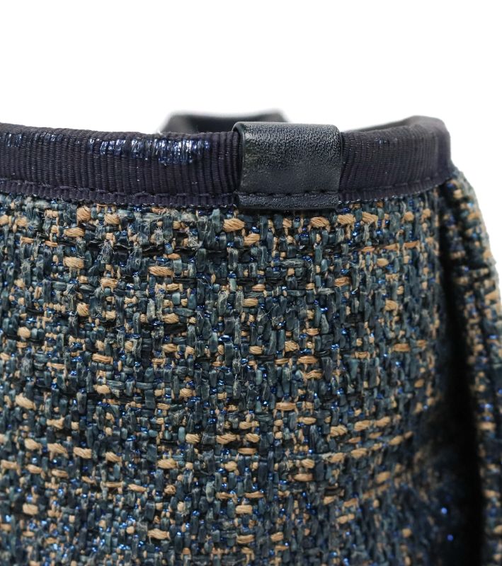 Chanel Navy Tweed Deauville Bag