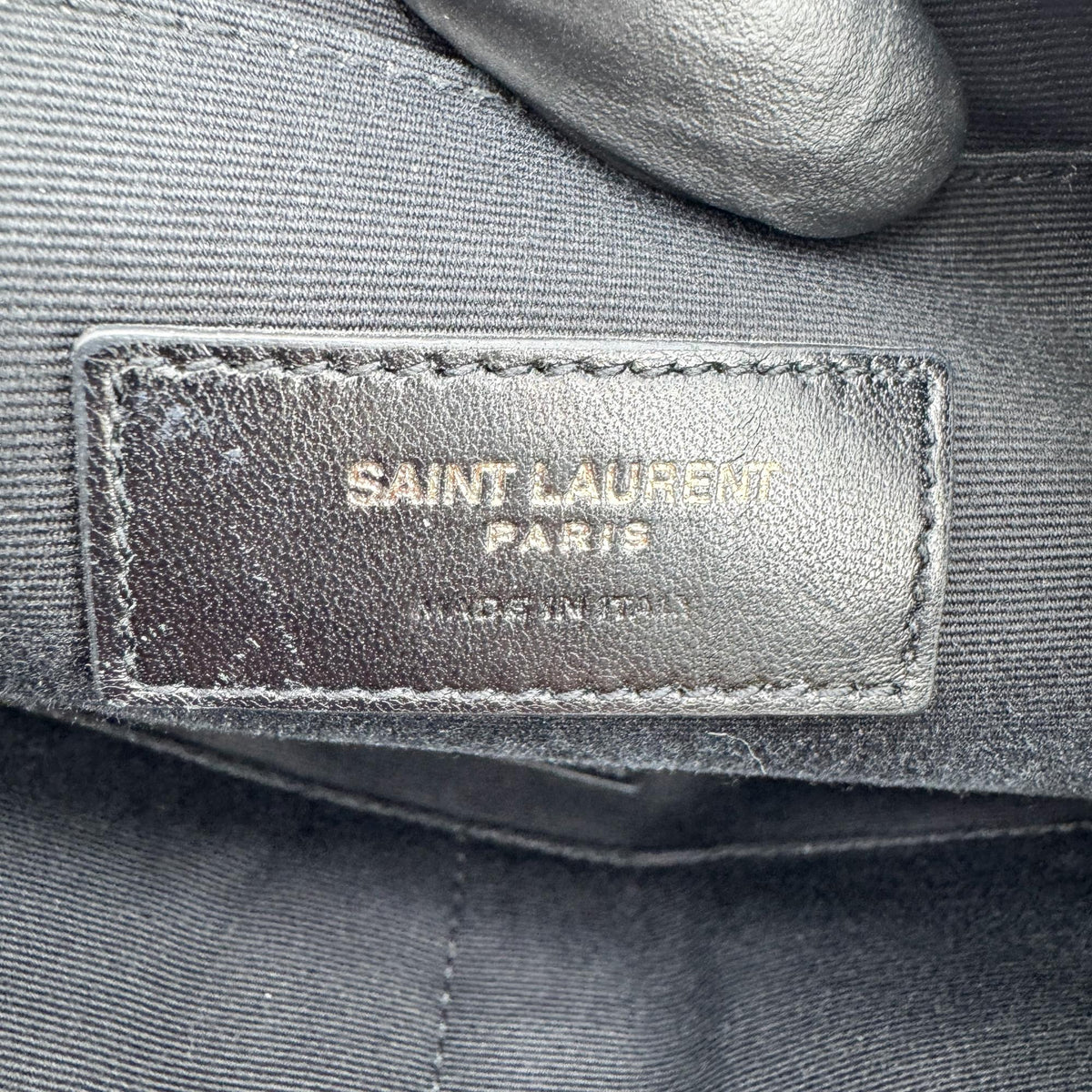 Saint Laurent Monogram Crocodile Embossed Document Holder Black