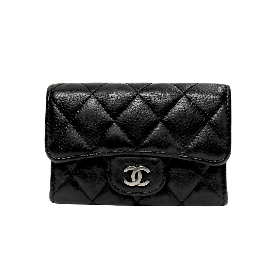 Chanel Black Caviar Skin Card Wallet