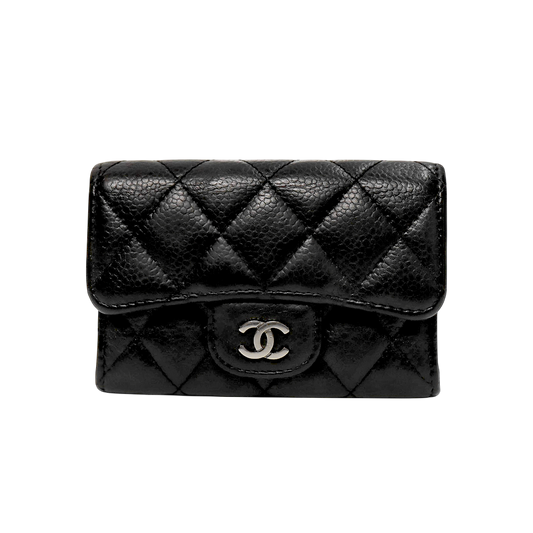 Chanel Black Caviar Skin Card Wallet