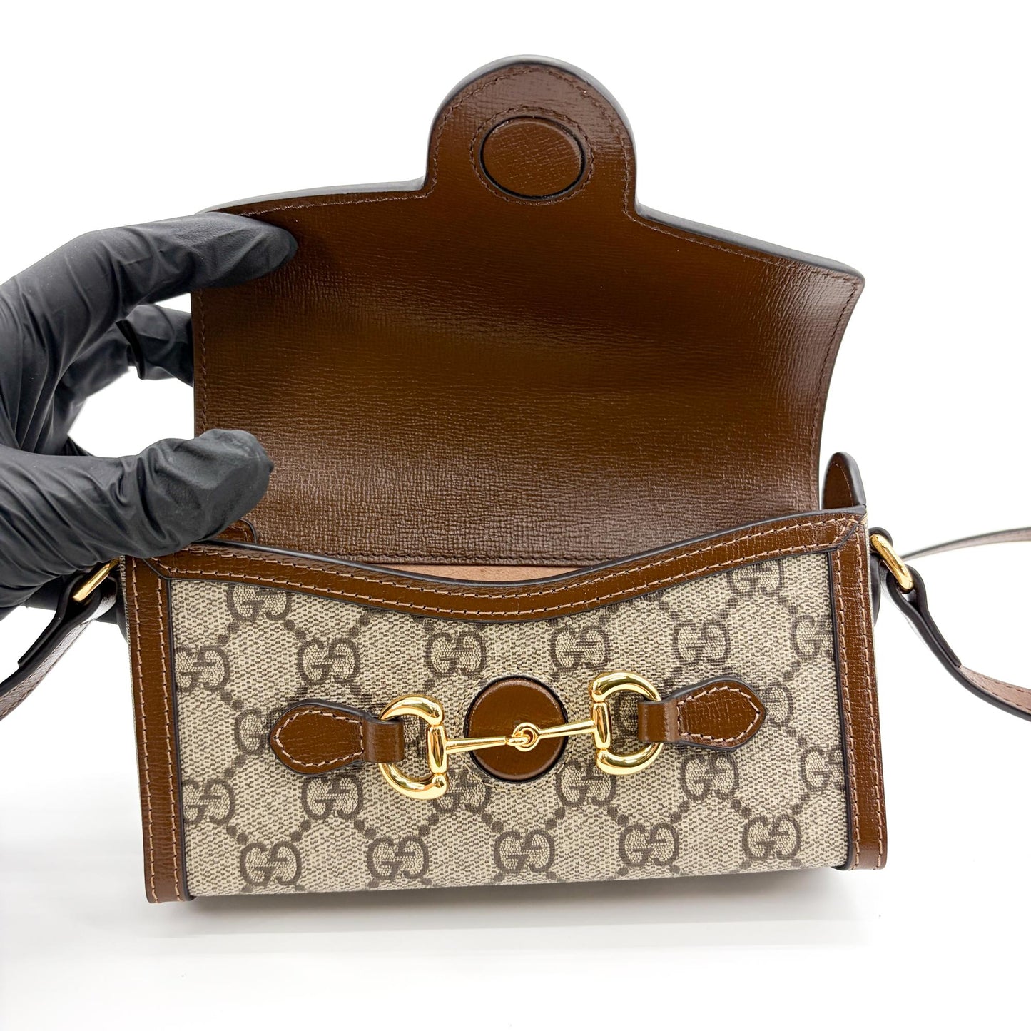 Gucci Horsebit 1955 Mini Bag GG Supreme Brown