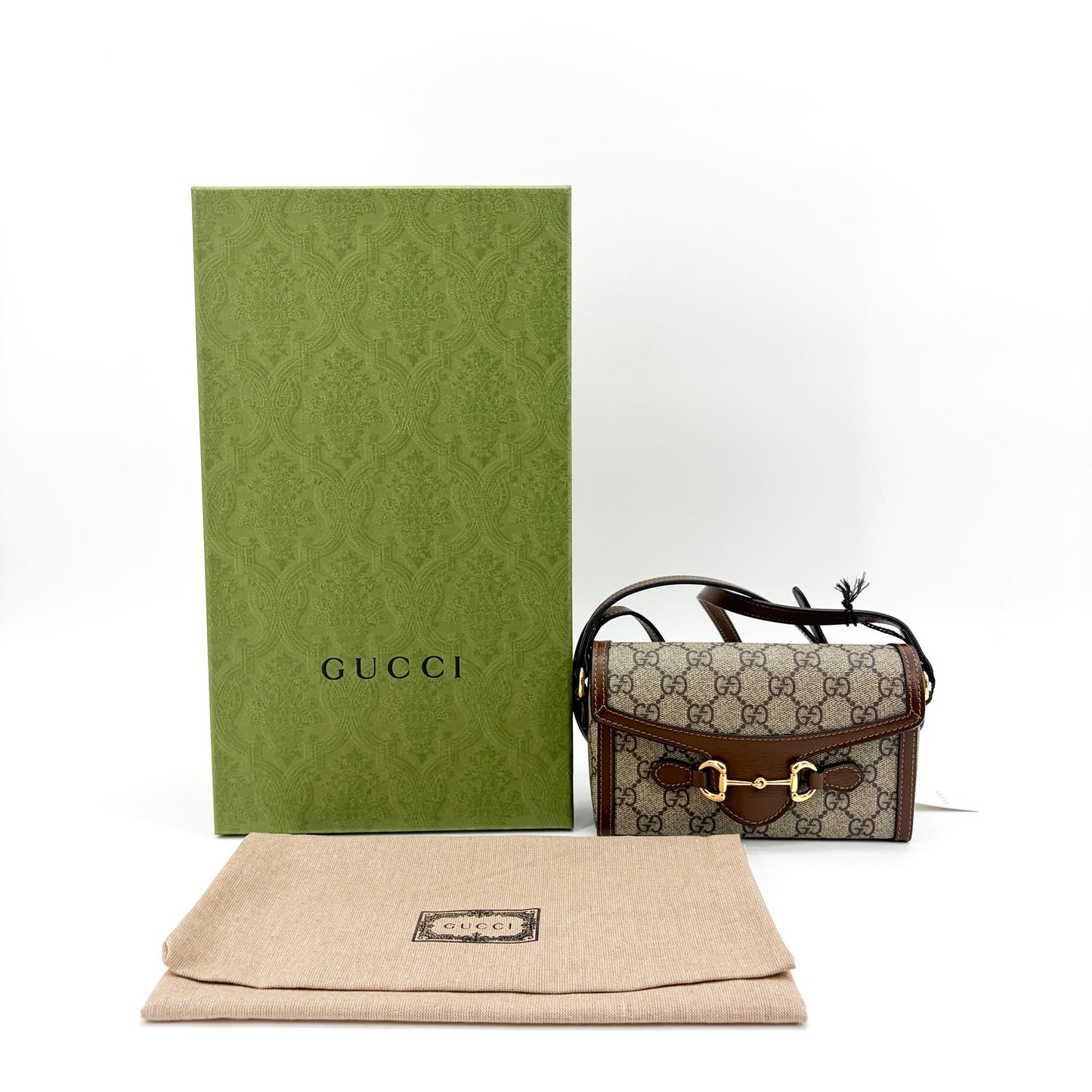 Gucci Horsebit 1955 Mini Bag GG Supreme Brown