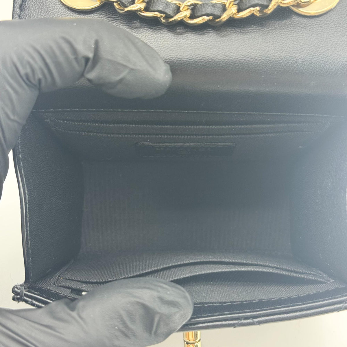 Chanel Trendy CC Mini Chain Shoulder Bag Black Gold Hardware