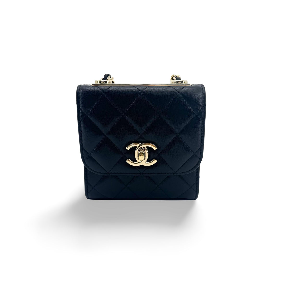 Chanel Trendy CC Mini Chain Shoulder Bag Black Gold Hardware