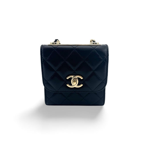 Chanel Trendy CC Mini Chain Shoulder Bag Black Gold Hardware