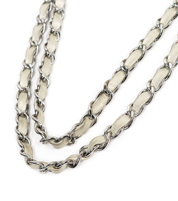 Chanel White Caviar Big CC Chain Shoulder Bag
