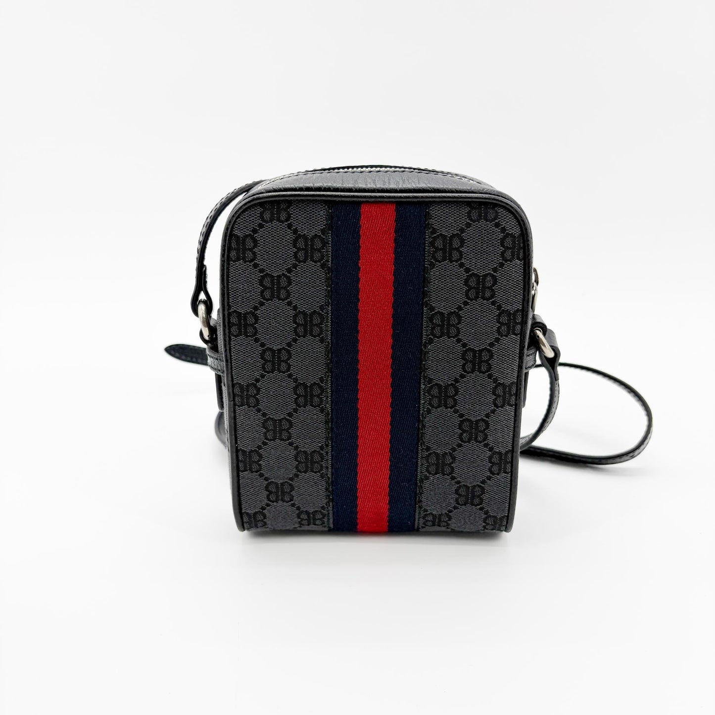 Balenciaga x Gucci BB Monogram Signature Messenger Bag Black