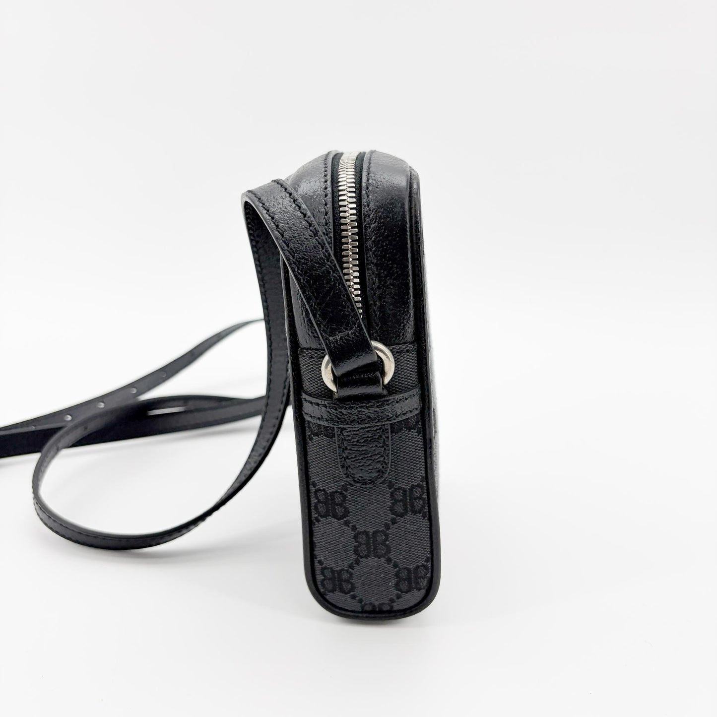 Balenciaga x Gucci BB Monogram Signature Messenger Bag Black
