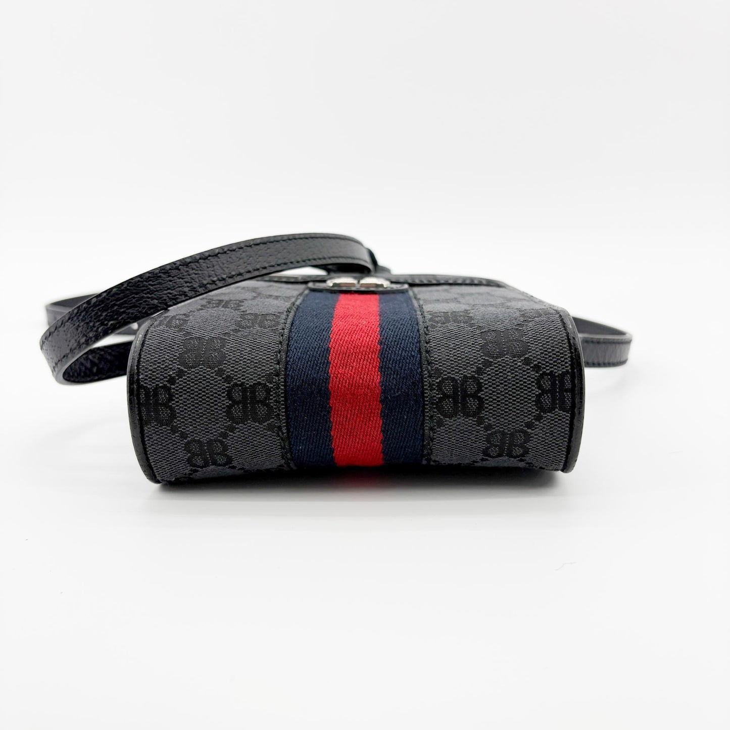 Balenciaga x Gucci BB Monogram Signature Messenger Bag Black