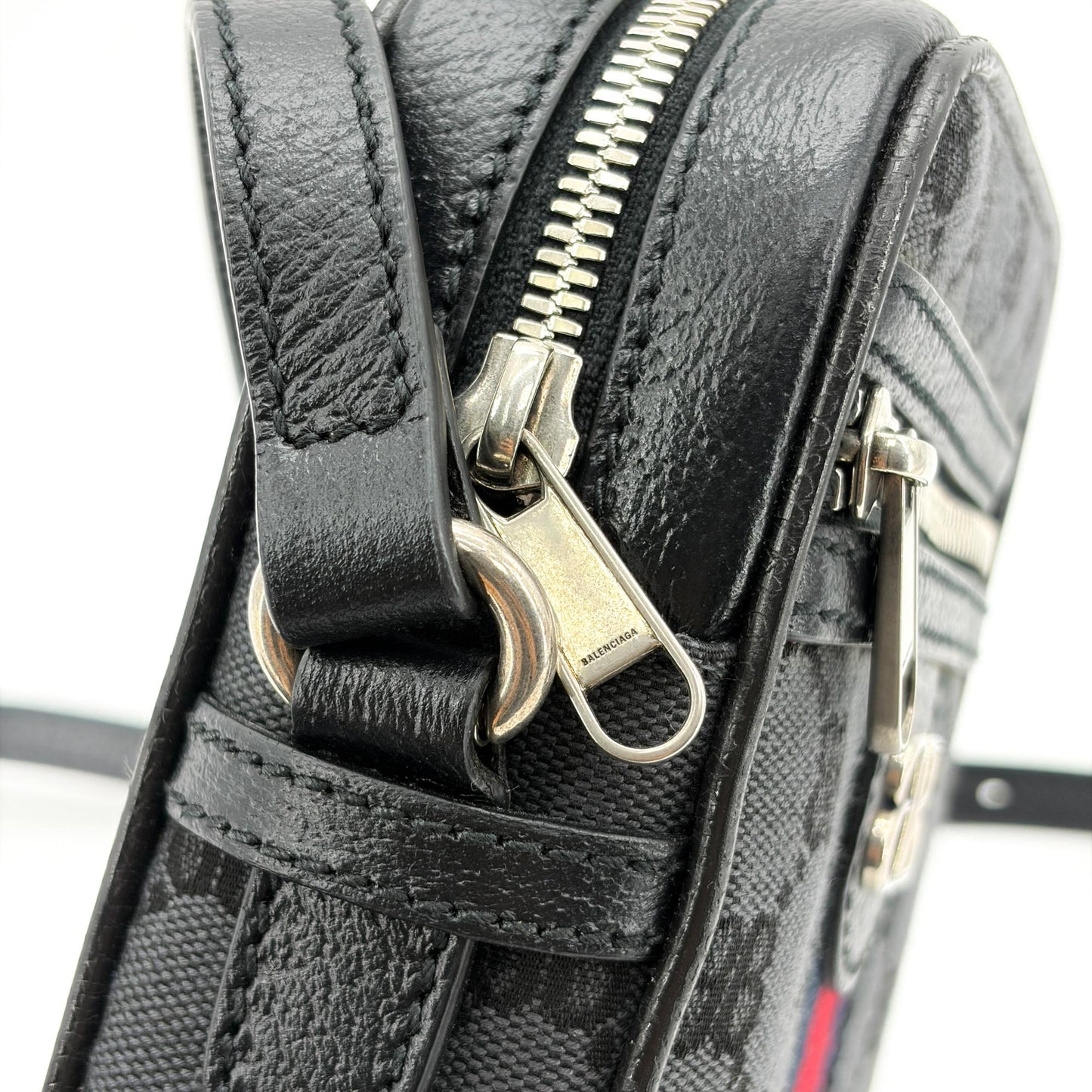 Balenciaga x Gucci BB Monogram Signature Messenger Bag Black