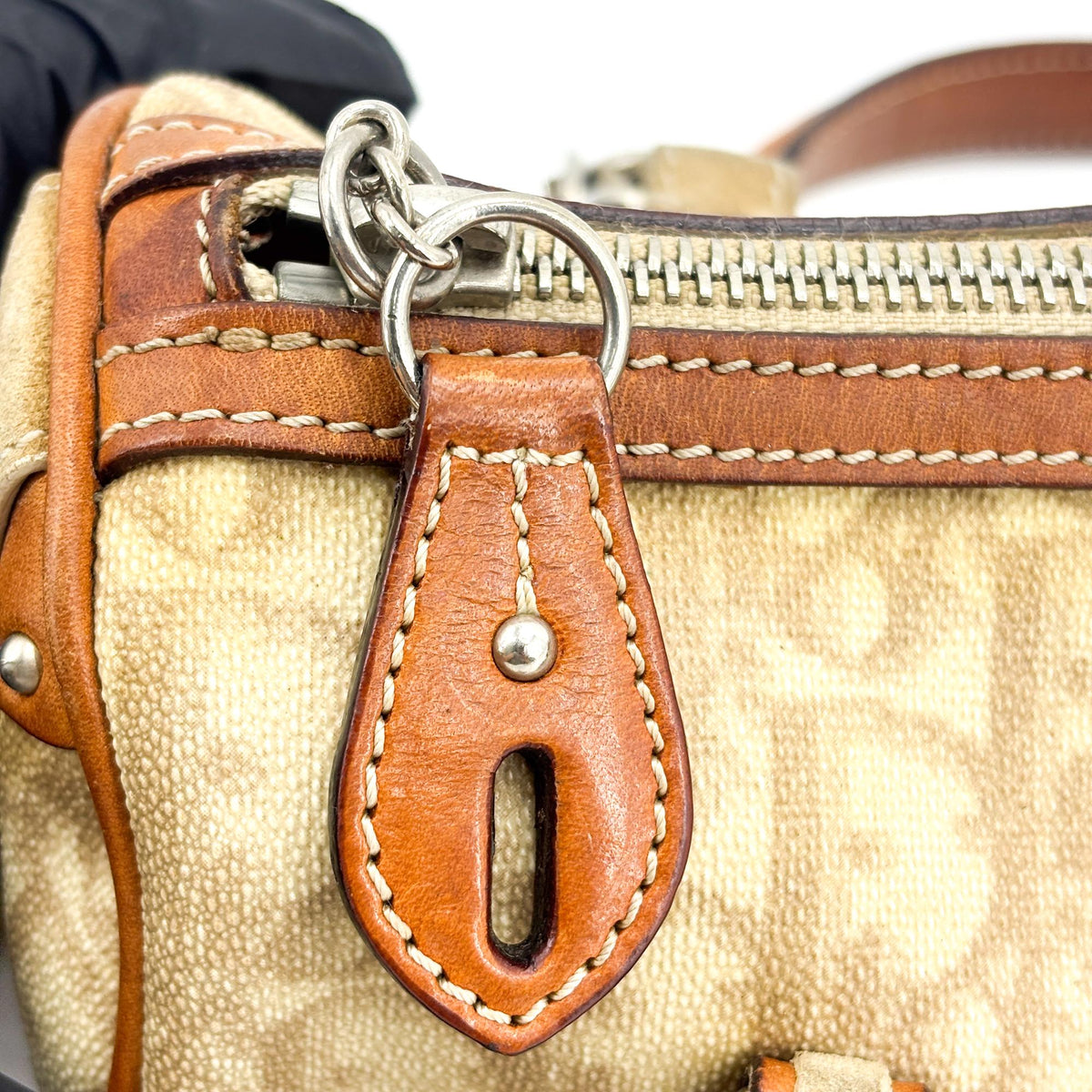 Dior Romantique Trotter Mini Boston Bag Brown Beige