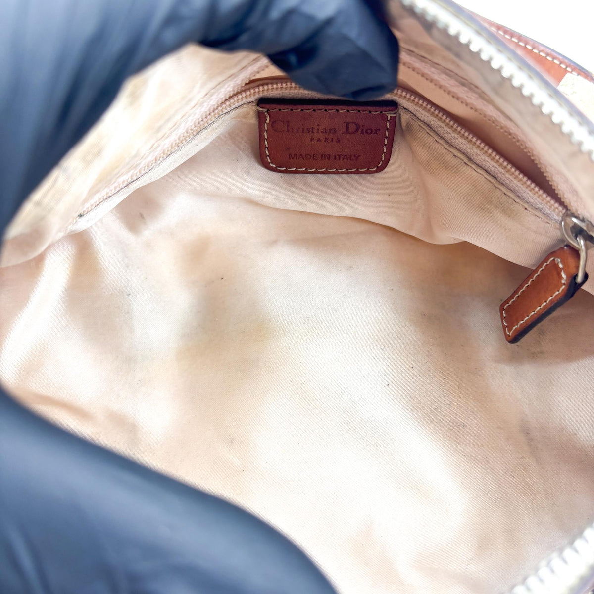 Dior Romantique Trotter Mini Boston Bag Brown Beige