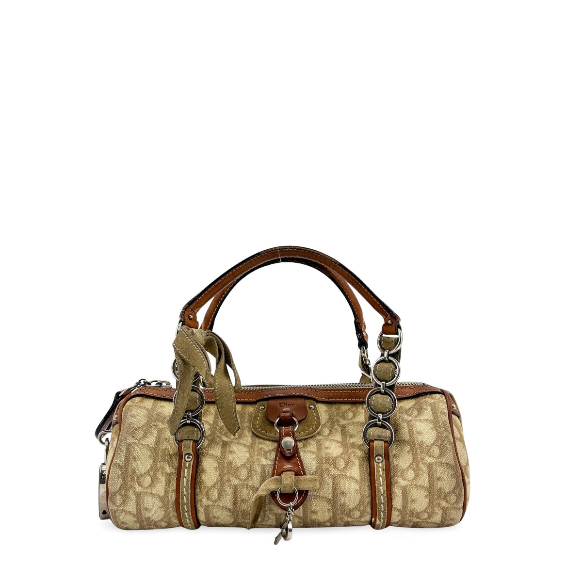 Dior Romantique Trotter Mini Boston Bag Brown Beige