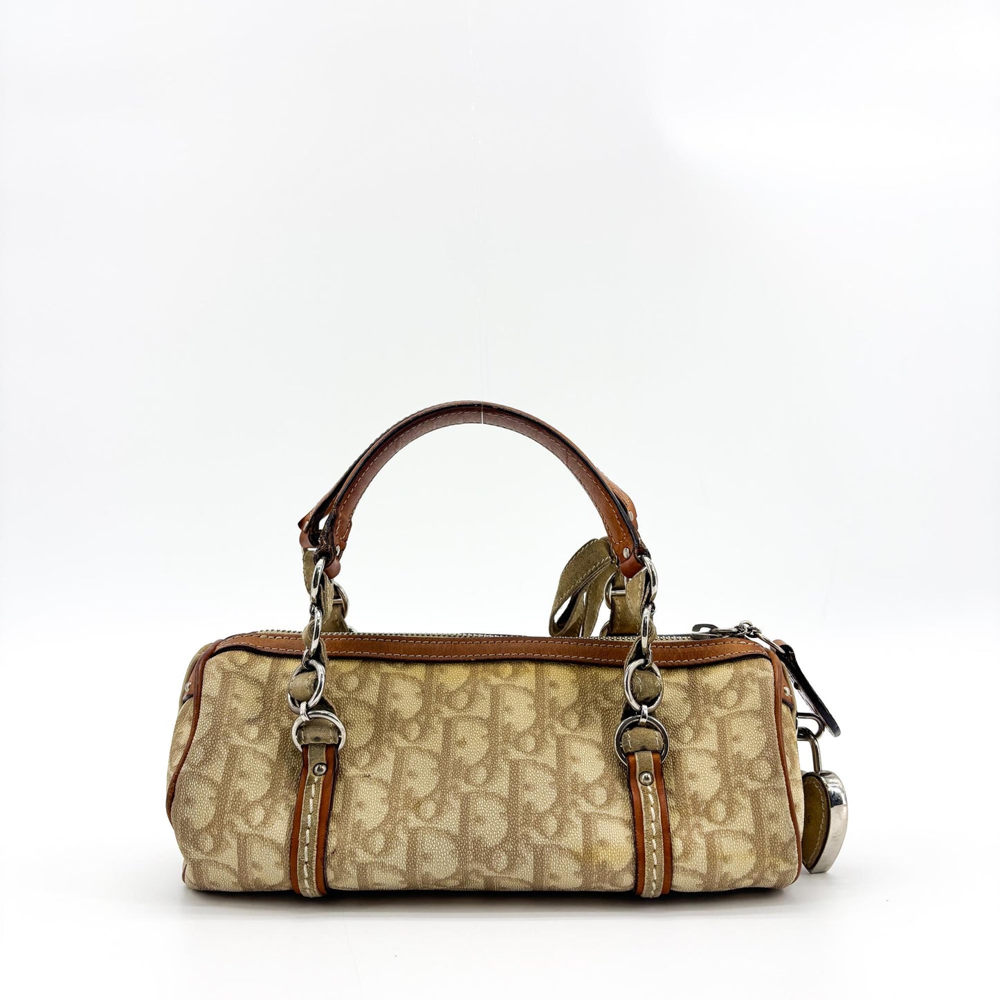 Dior Romantique Trotter Mini Boston Bag Brown Beige