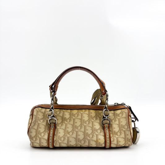 Dior Romantique Trotter Mini Boston Bag Brown Beige