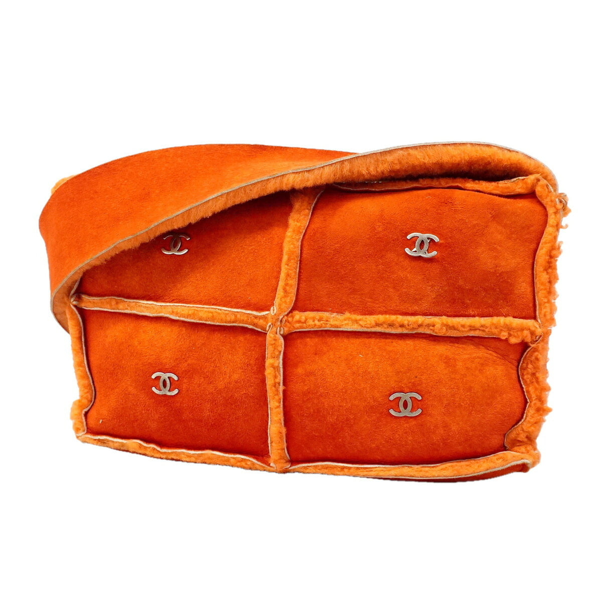 Chanel Shearling Orange Shoulder Bag