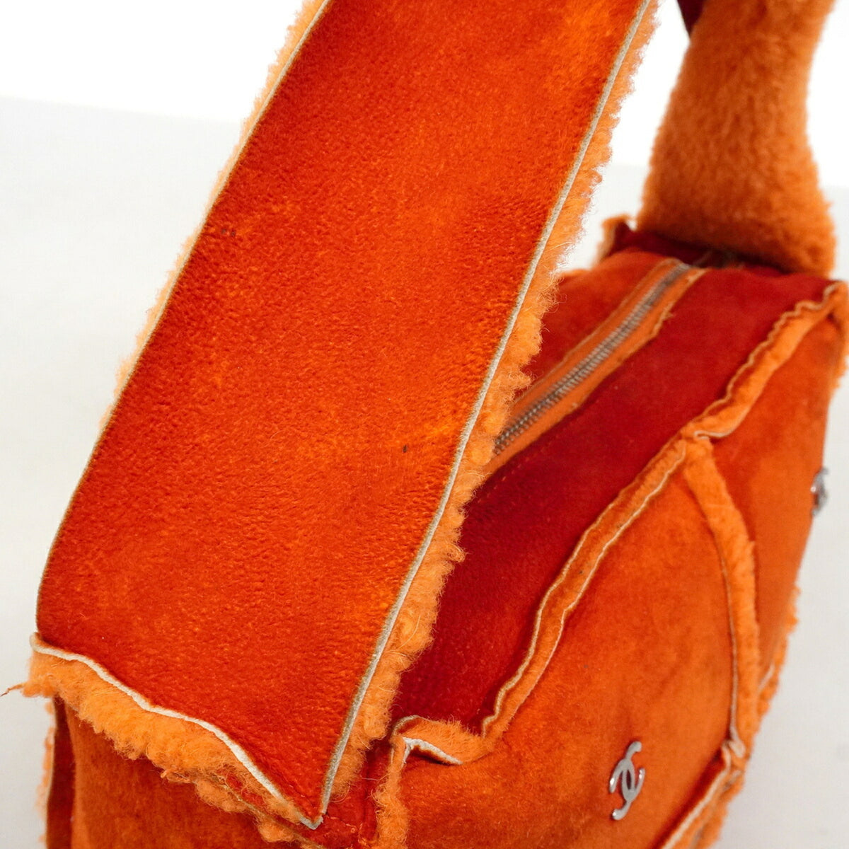 Chanel Shearling Orange Shoulder Bag
