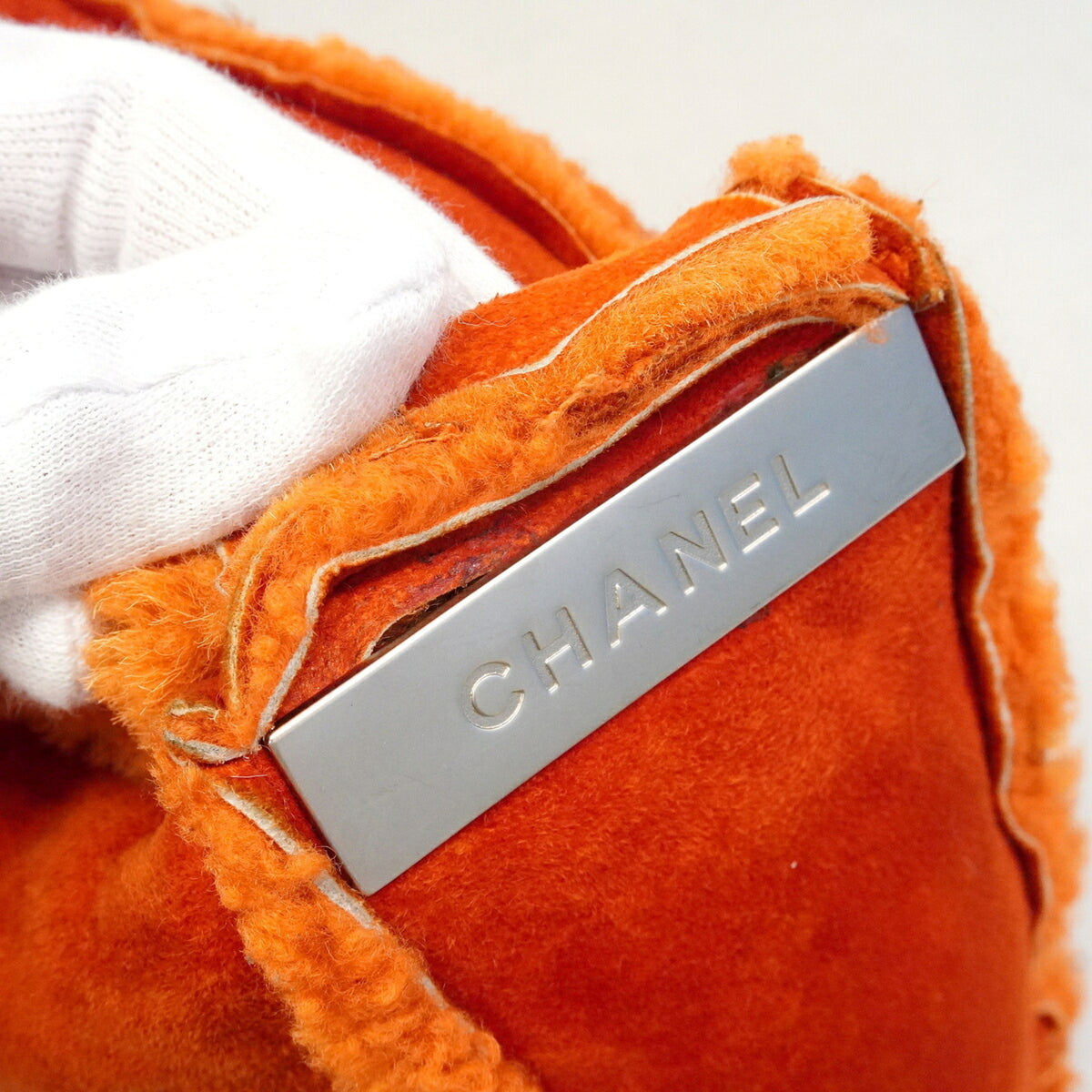 Chanel Shearling Orange Shoulder Bag