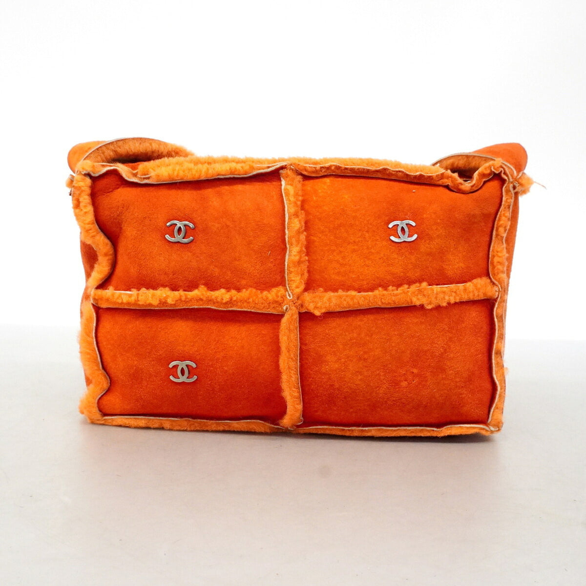Chanel Shearling Orange Shoulder Bag