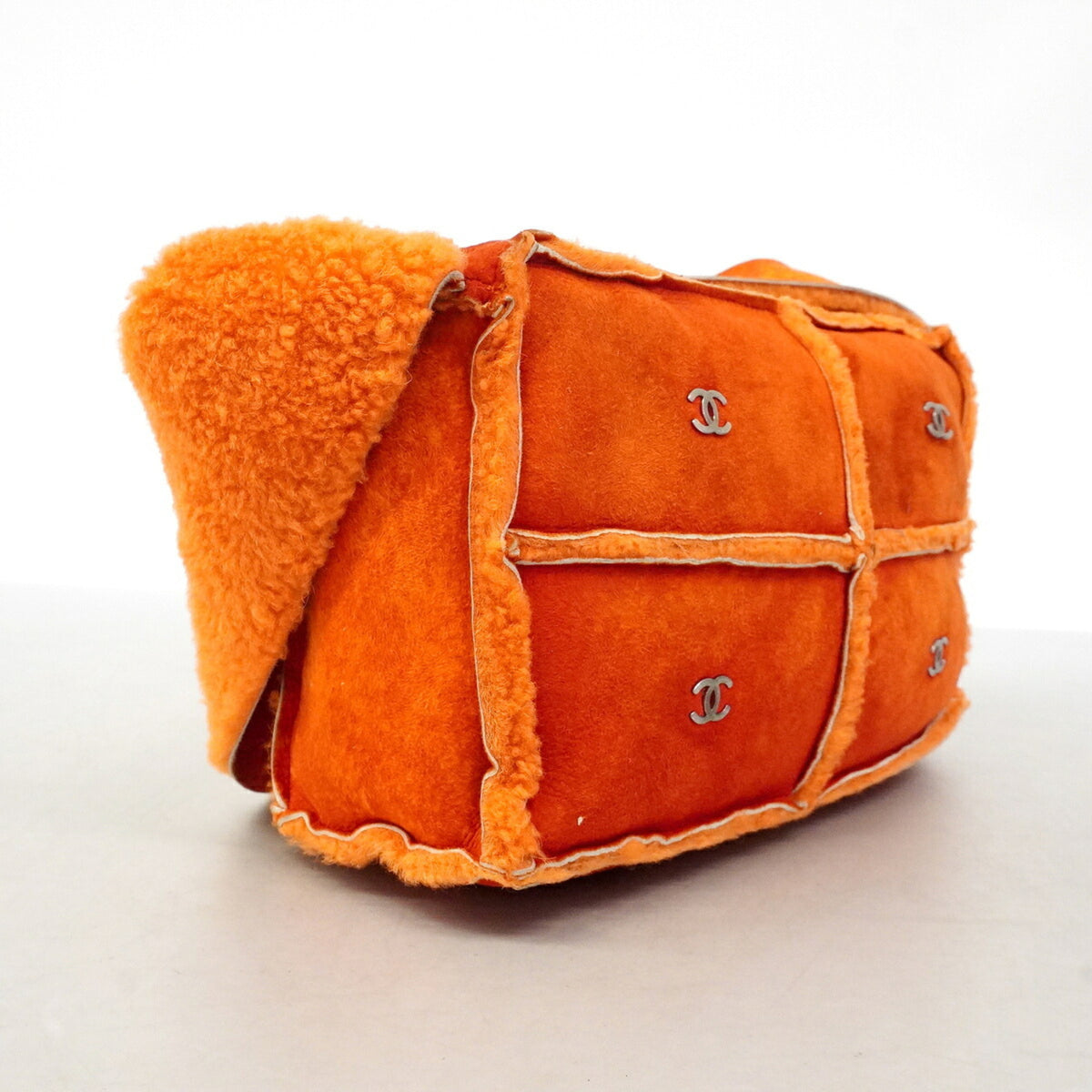 Chanel Shearling Orange Shoulder Bag