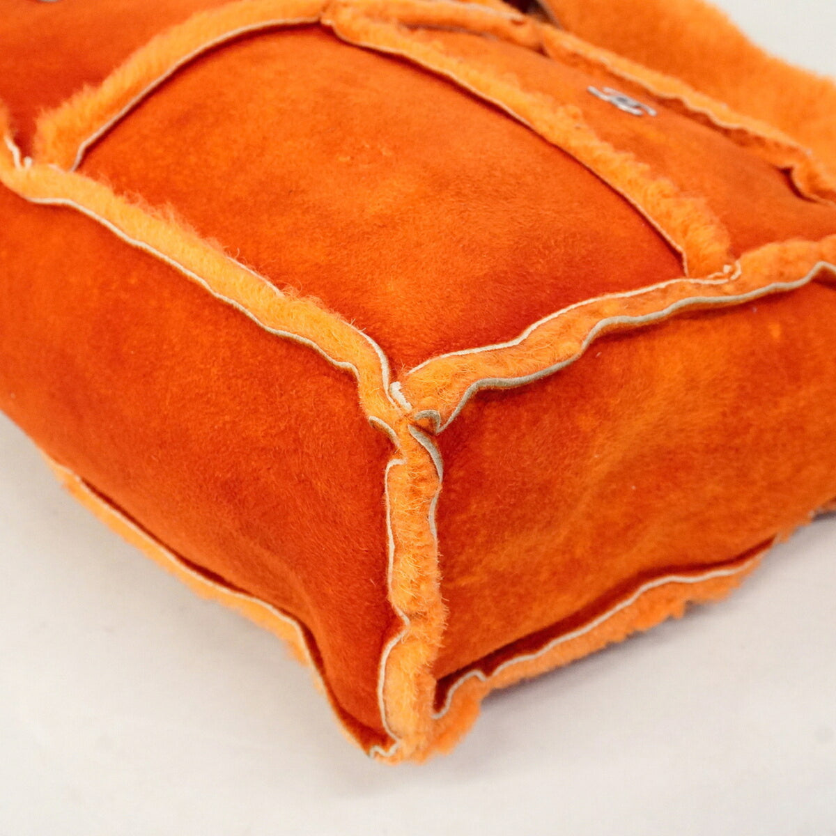 Chanel Shearling Orange Shoulder Bag