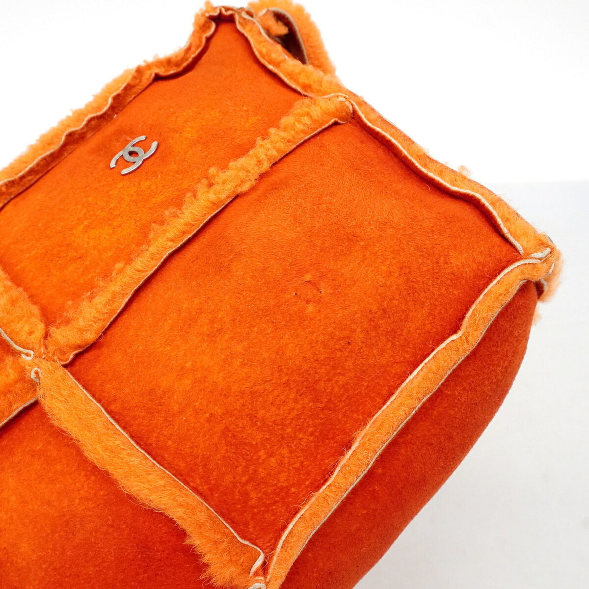 Chanel Shearling Orange Shoulder Bag