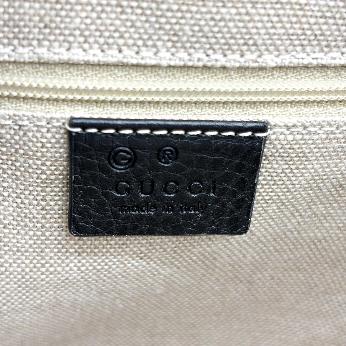 Gucci Interlocking G Medium Top Handle Bag Black Gold Hardware