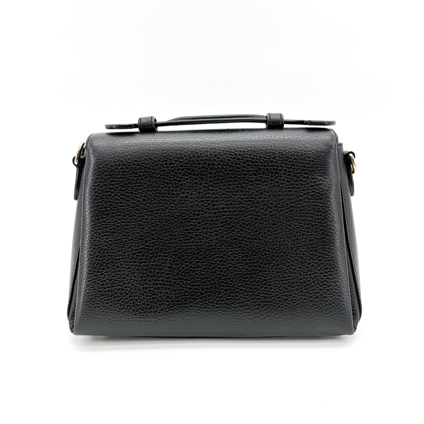 Gucci Interlocking G Medium Top Handle Bag Black Gold Hardware