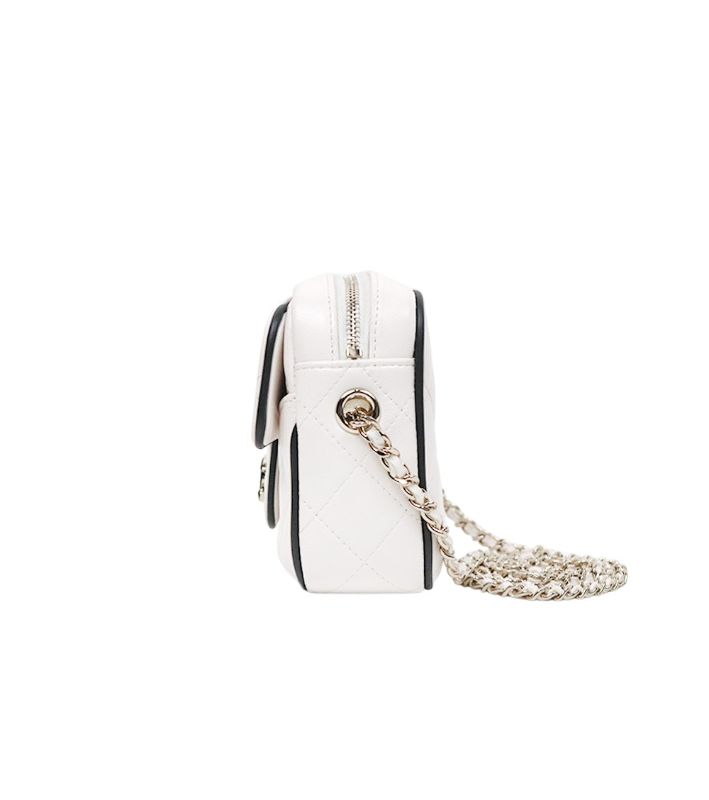 Chanel White Quilted CC Flap Chain Shoulder Bag