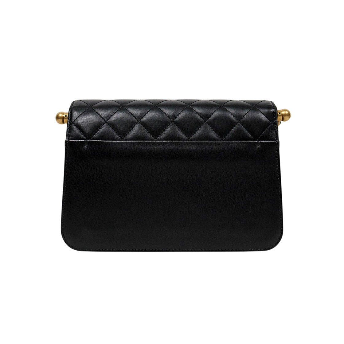 Chanel Black Lambskin Top-Handle Shoulder Bag