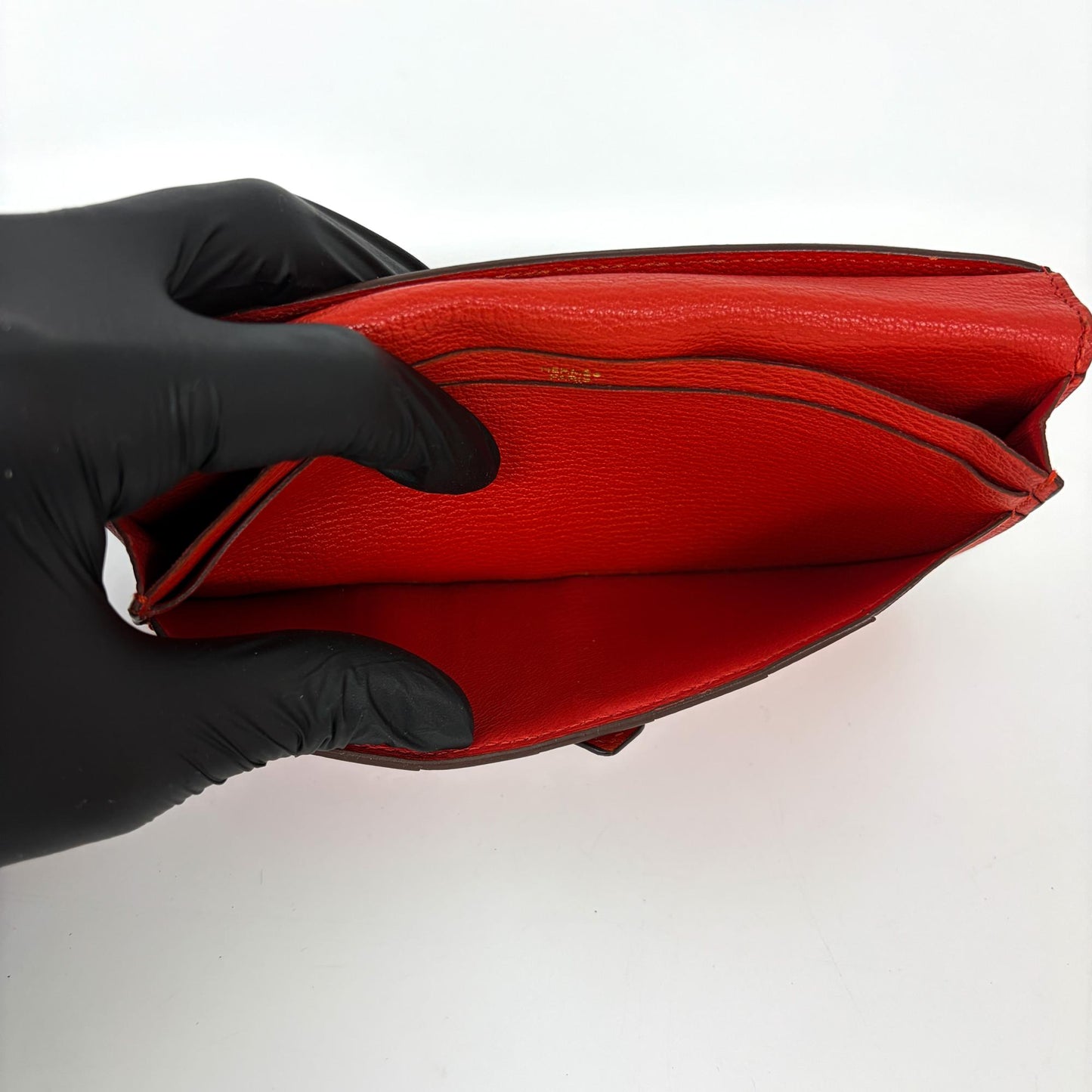 Hermès Beane Soufflé Wallet Rouge Kazak Gold Hardware A Stamp
