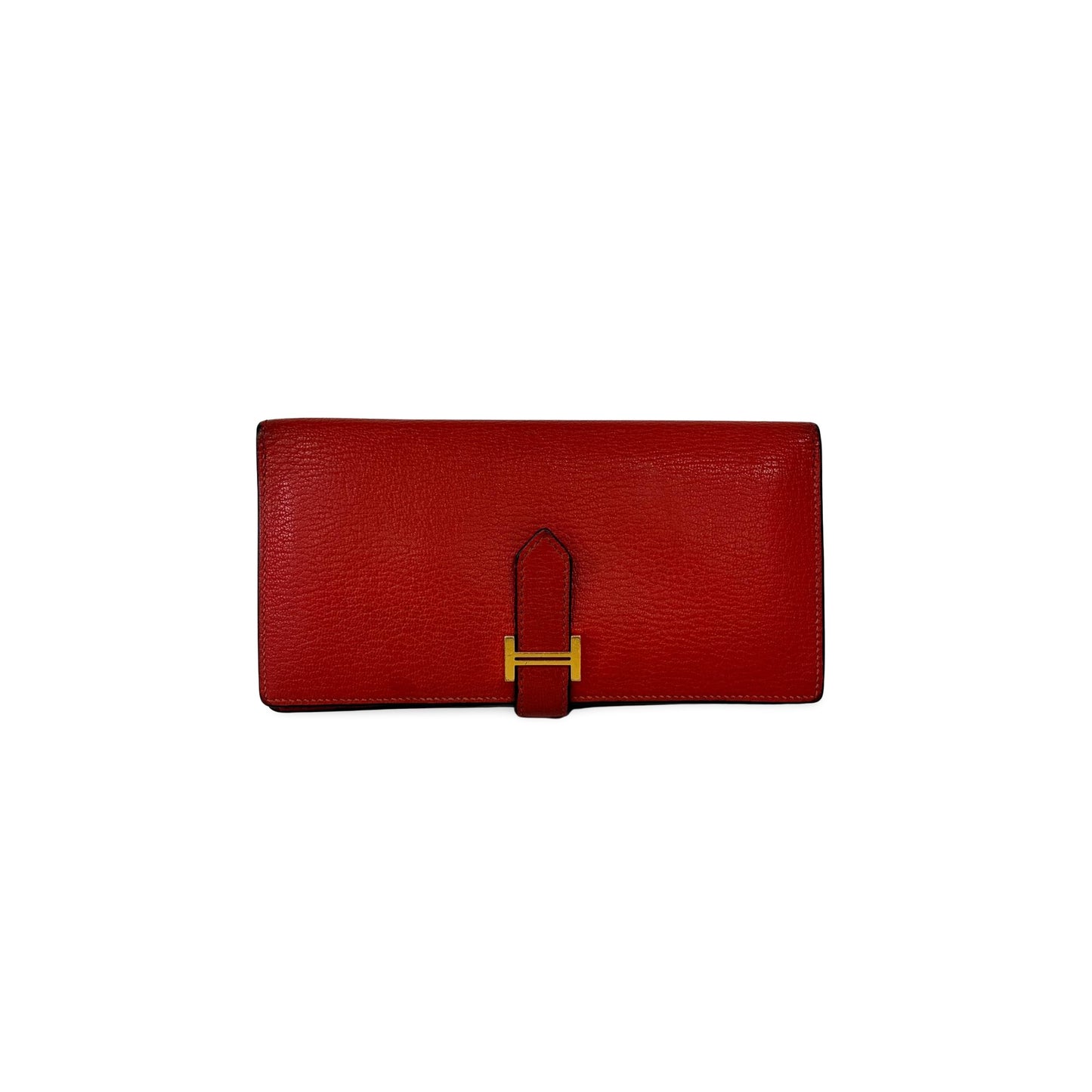 Hermès Beane Soufflé Wallet Rouge Kazak Gold Hardware A Stamp