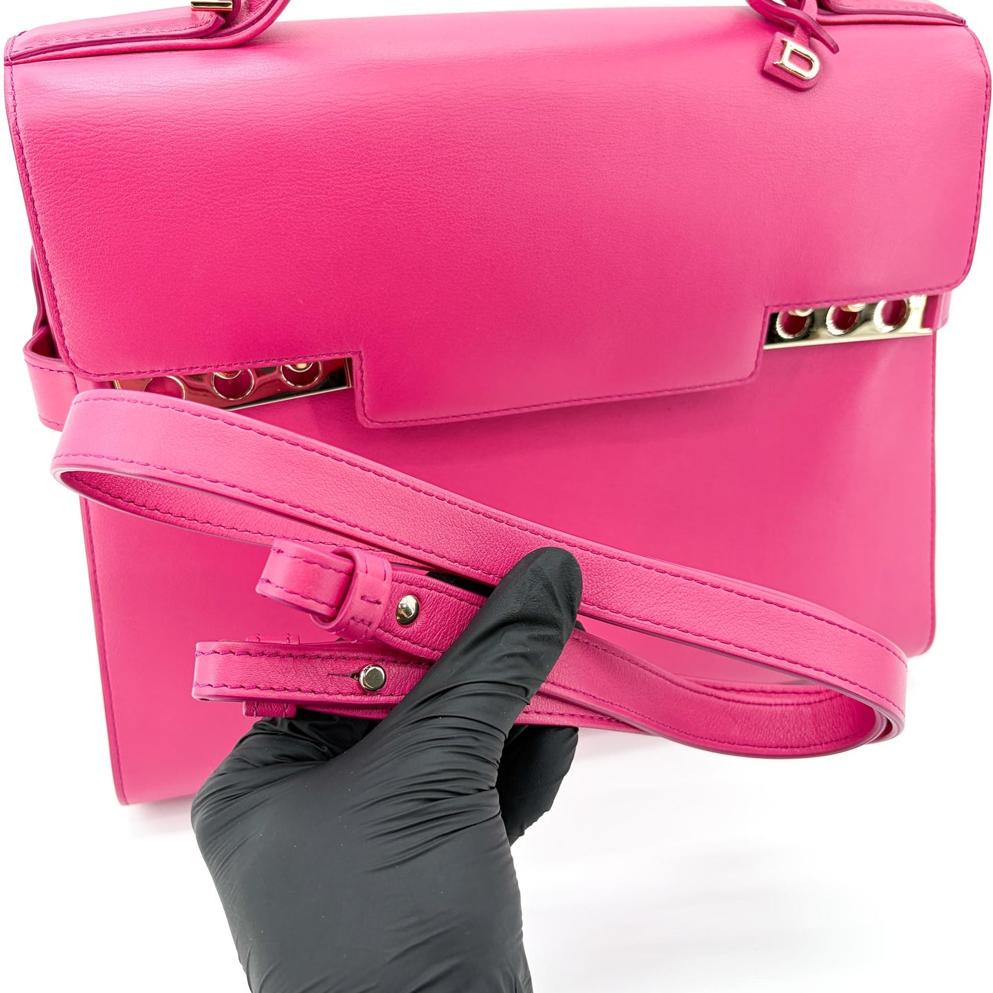 Delvaux Tampette Medium Peony Pink Gold Hardware