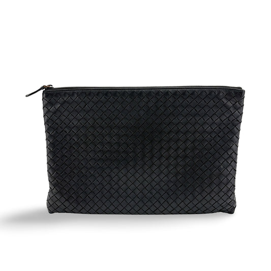 Bottega Veneta Intrecciato Cosmetic Case Black
