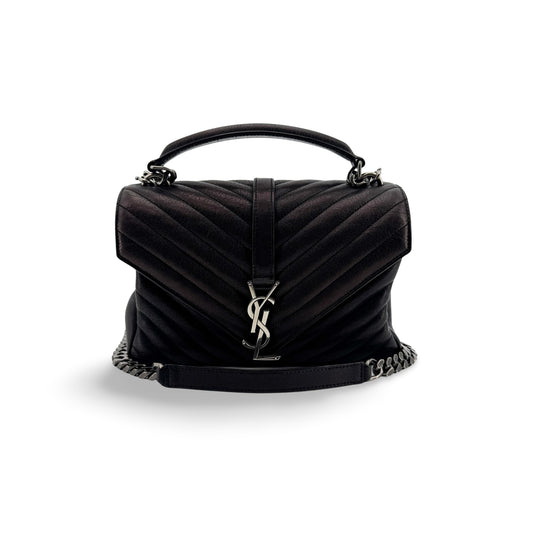 Saint Laurent Medium College Top Handle Bag Black