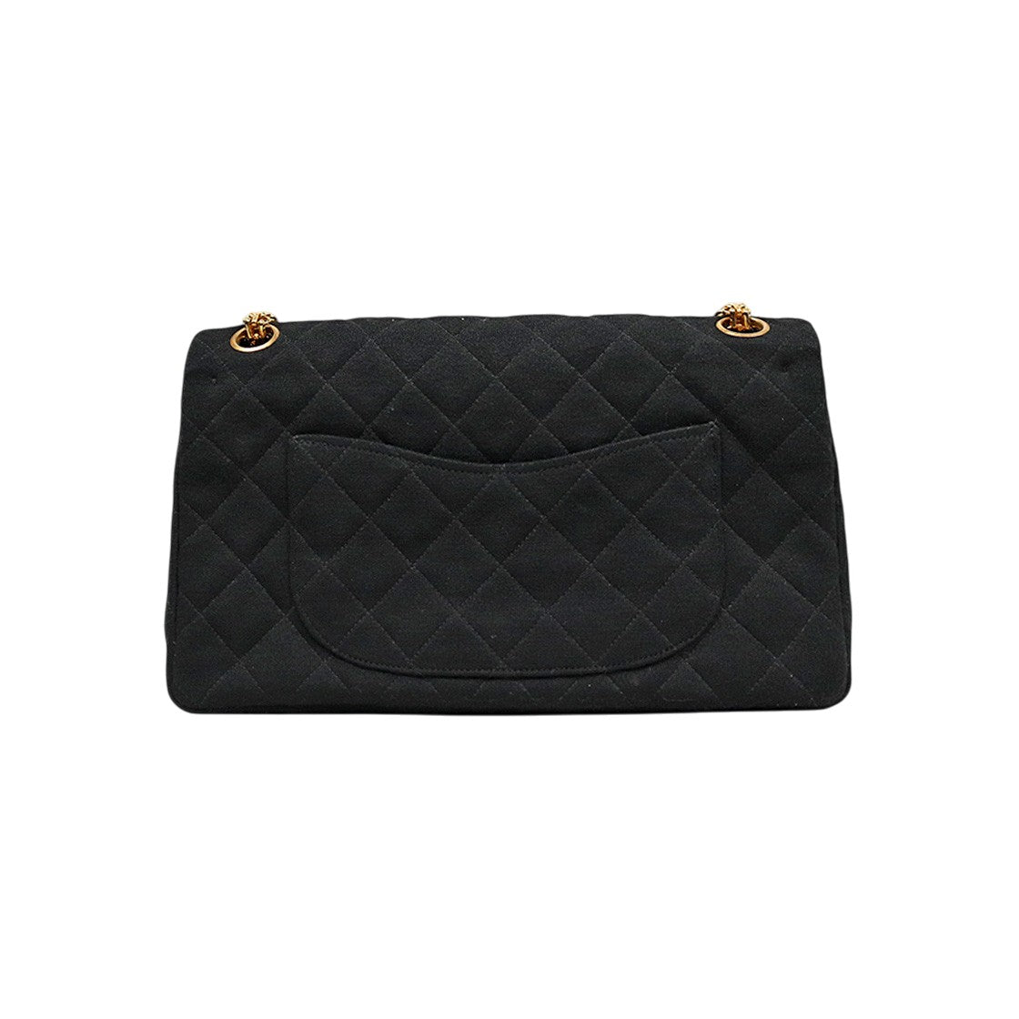 Chanel Black Quilted Fabric CC Flap Chain Shoulder Bag