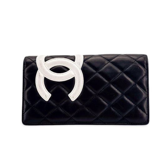 Chanel Cambon Line Flap Long Wallet Black White